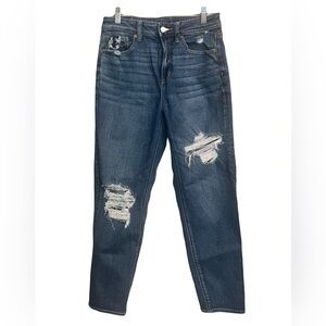 American Eagle Outfitters Distressed Dark Blue Boyfriend Jeans